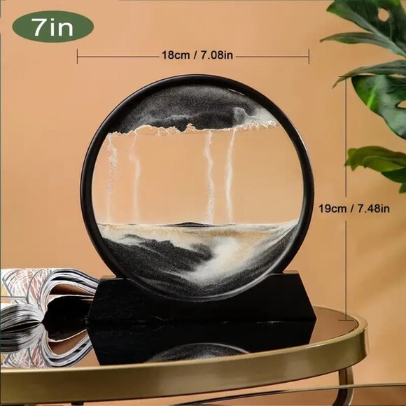 7-inch Marine Art Landscape Sand-Painting Glass Home Decoration Orange - Picture 2 of 2